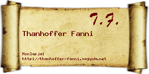 Thanhoffer Fanni névjegykártya