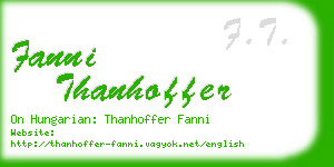 fanni thanhoffer business card